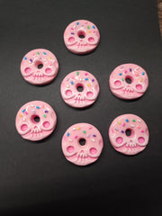 Pink Sprinkles Donut Skull Pin