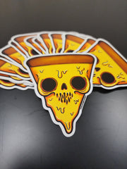 Skull Pizza Sticker 3.5 Inch