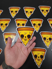 Skull Pizza Sticker 3.5 Inch