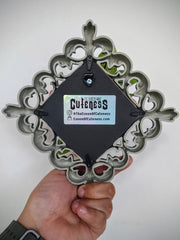 Ornate Skull Flower Frame