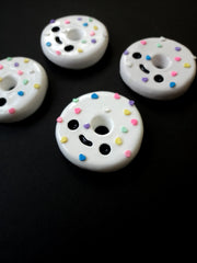 Donut White Heart Sprinkles Magnet