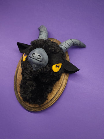 Black Goat Wall Sculpture