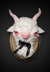 White Goat Wall Sculpture