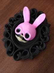 Pink Bunny Skull Ornate Frame